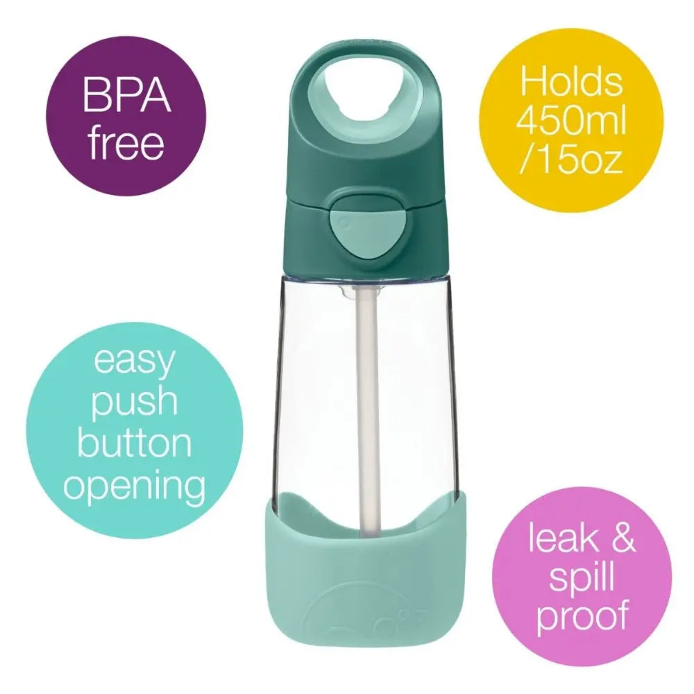 B.Box Tritan Straw Drink Bottle 450ml - Durable, Spill-Proof & Kid-Friendly