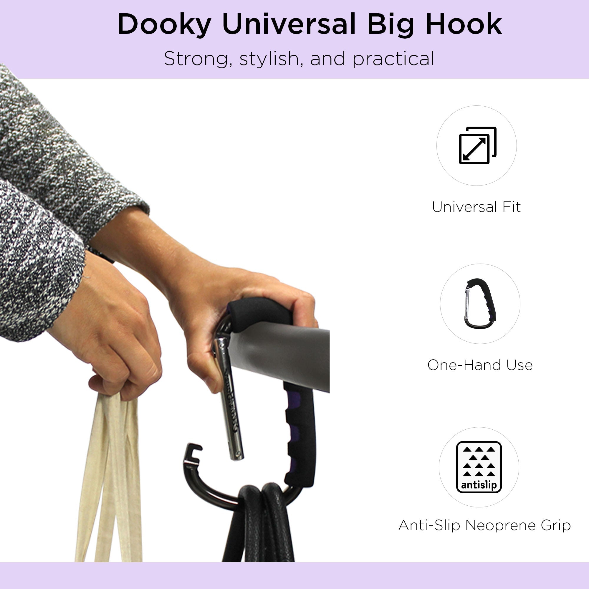 Universal Stroller Hook Black