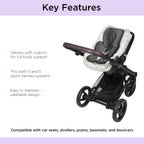 Baby Support Pillow for Car Seat & Stroller Grey