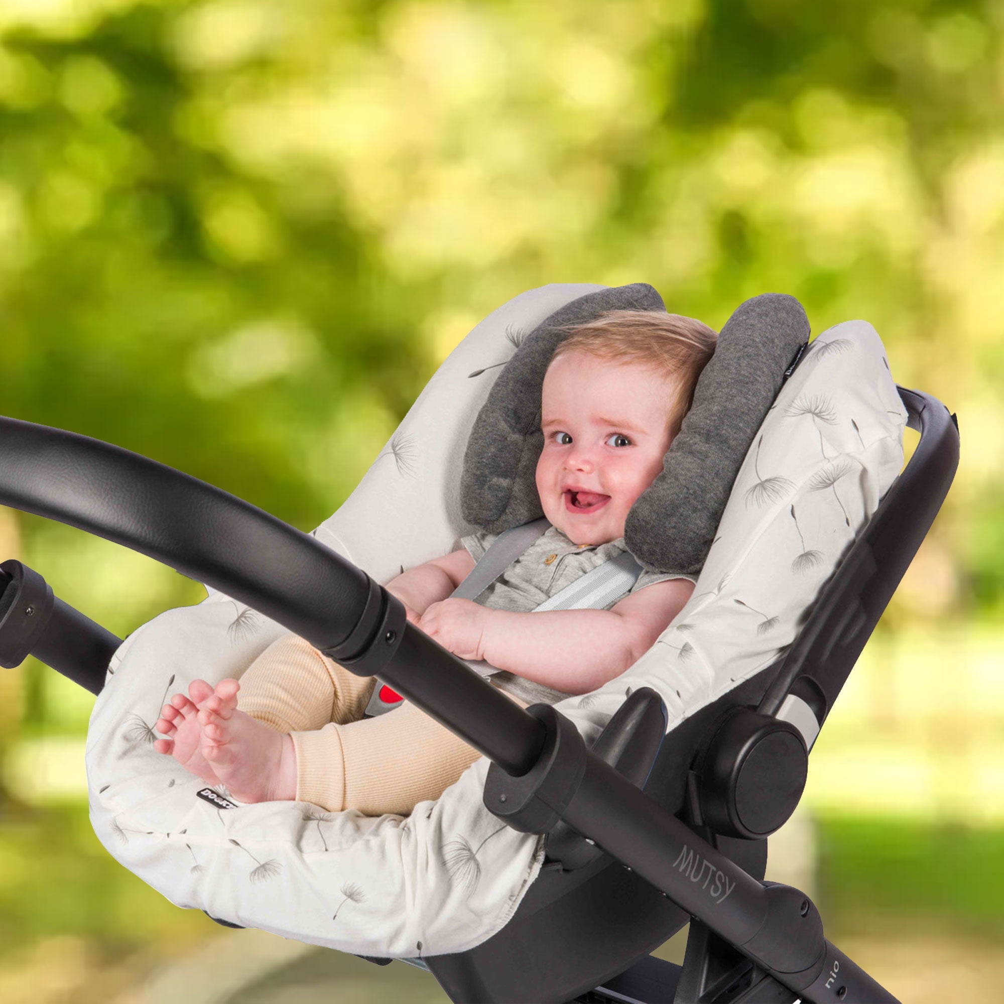 Head Support Pillow for Car Seat & Stroller Grey