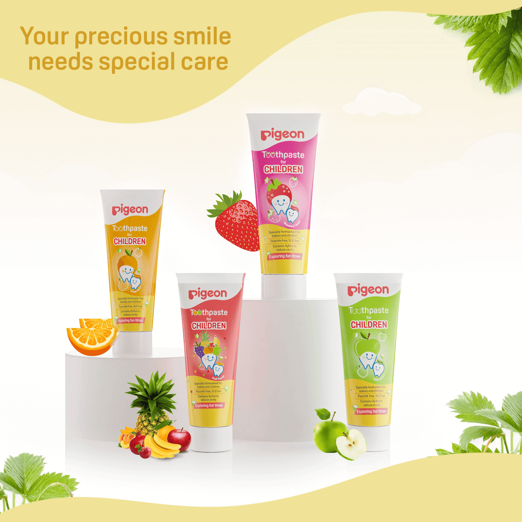 Pigeon Toothpaste for Children - Strawberry and Fruit Punch (Pack of 2)