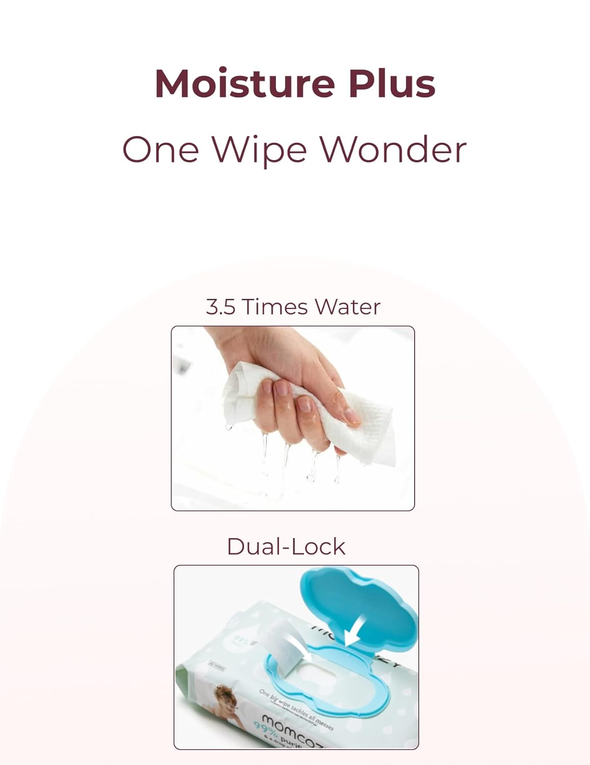 Momcozy Water Wipes-Extra Large Size Design - 240 Count (4 packs)