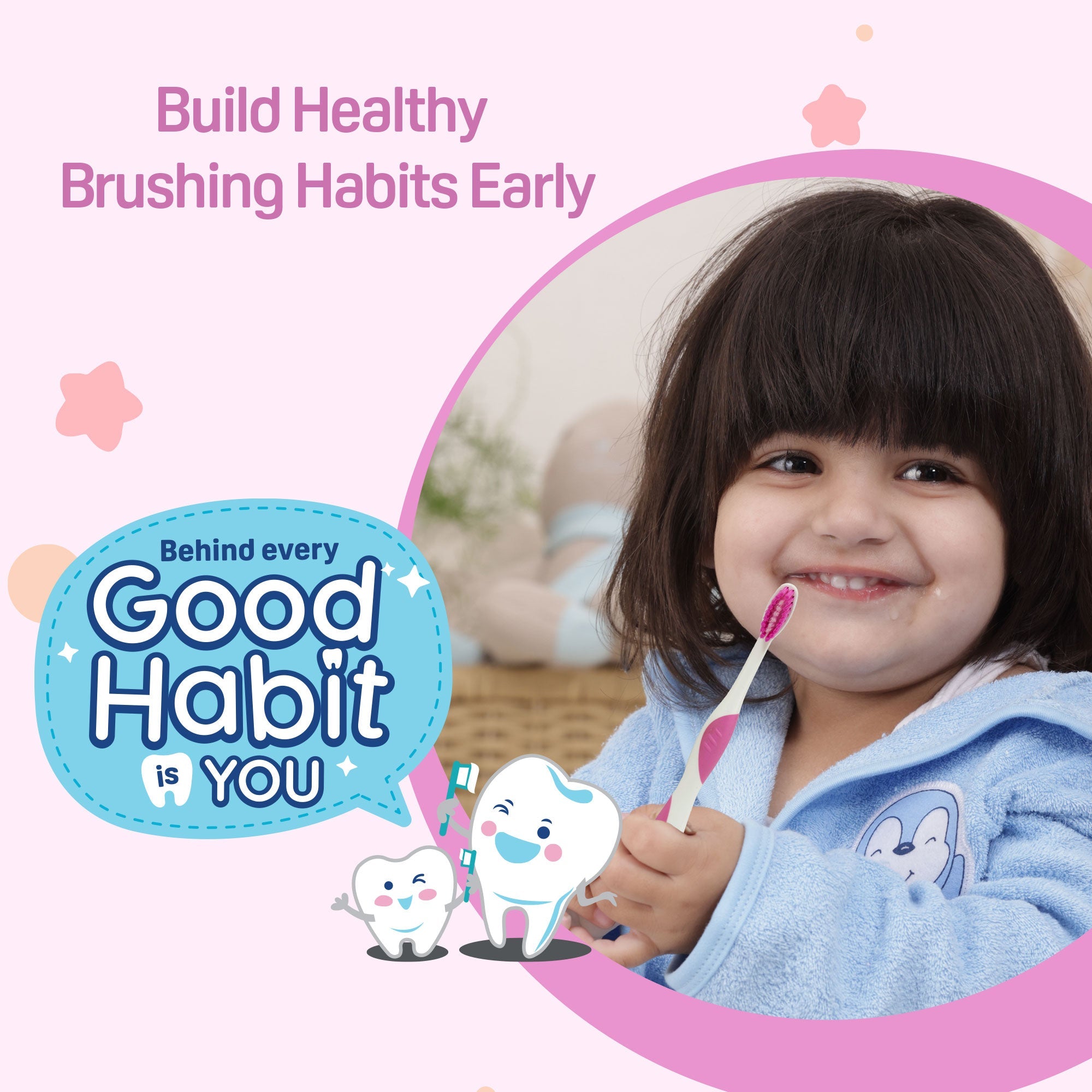 Pigeon Kids Toothbrush Pink 2-6 Years