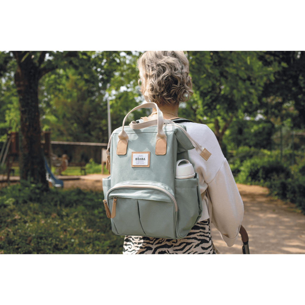 Beaba Wellington Diaper Bag – Stylish Backpack for Moms & Dads – Large Capacity Baby Bag with Changing Mat, Insulated Bottle Holder, Multiple Pockets, Durable, Water-Resistant – Travel & Everyday Use