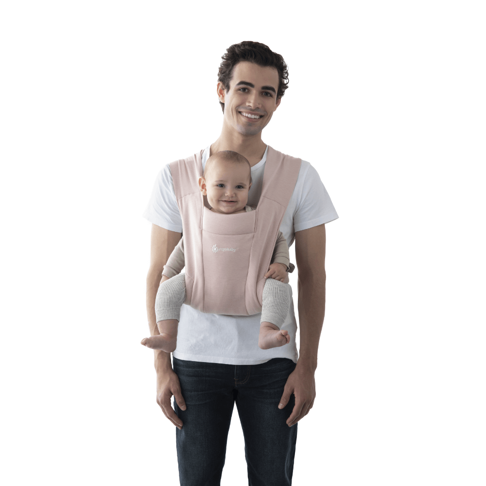 Ergobaby Embrace Newborn Baby Carrier, Soft, Cosy & Lightweight Newborn Ready Carrier, Ergonomic “M” Position, Padded Head & Neck Support, Adjustable Waistbelt & Cross Straps, 2 Carry Positions, Easy to Use, 3-11 Kgs, 0-12 Months, Blush Pink