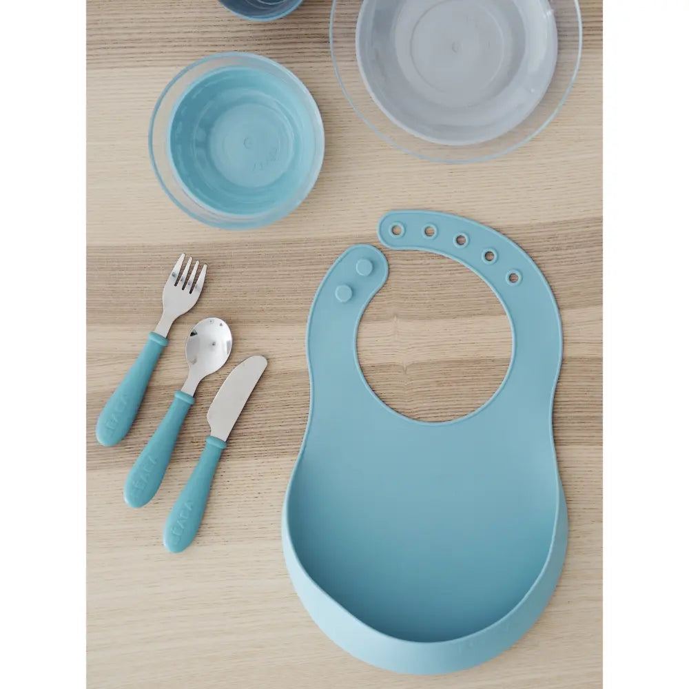 Beaba Silicone Waterproof Baby Feeding Bib with Food Catcher Pocket, BPA-Free, Easy to Clean, 4M+