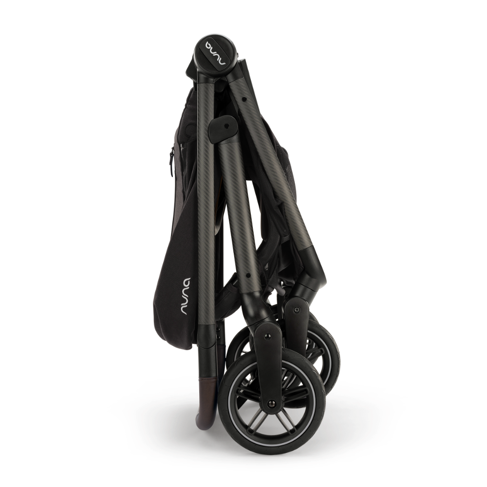 Nuna Swiv Baby Stroller-All Wheel 360 Degree Rotation-3 Positions Adjustable Parent Handle Bar-One Hand Fold-Travel System Compatible-Includes Rain Cover, Travel bag, Post Adaptors-2 Years Warranty-For 0 to 4Y (Upto 22 Kg)-Caviar