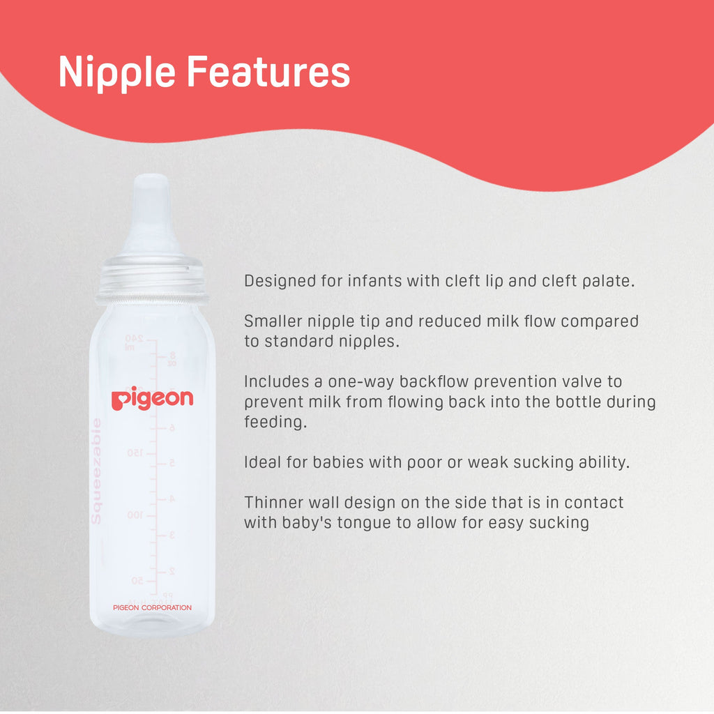 Pigeon Slim Neck cleft palate bottle (cleft palate nipple) REGULAR