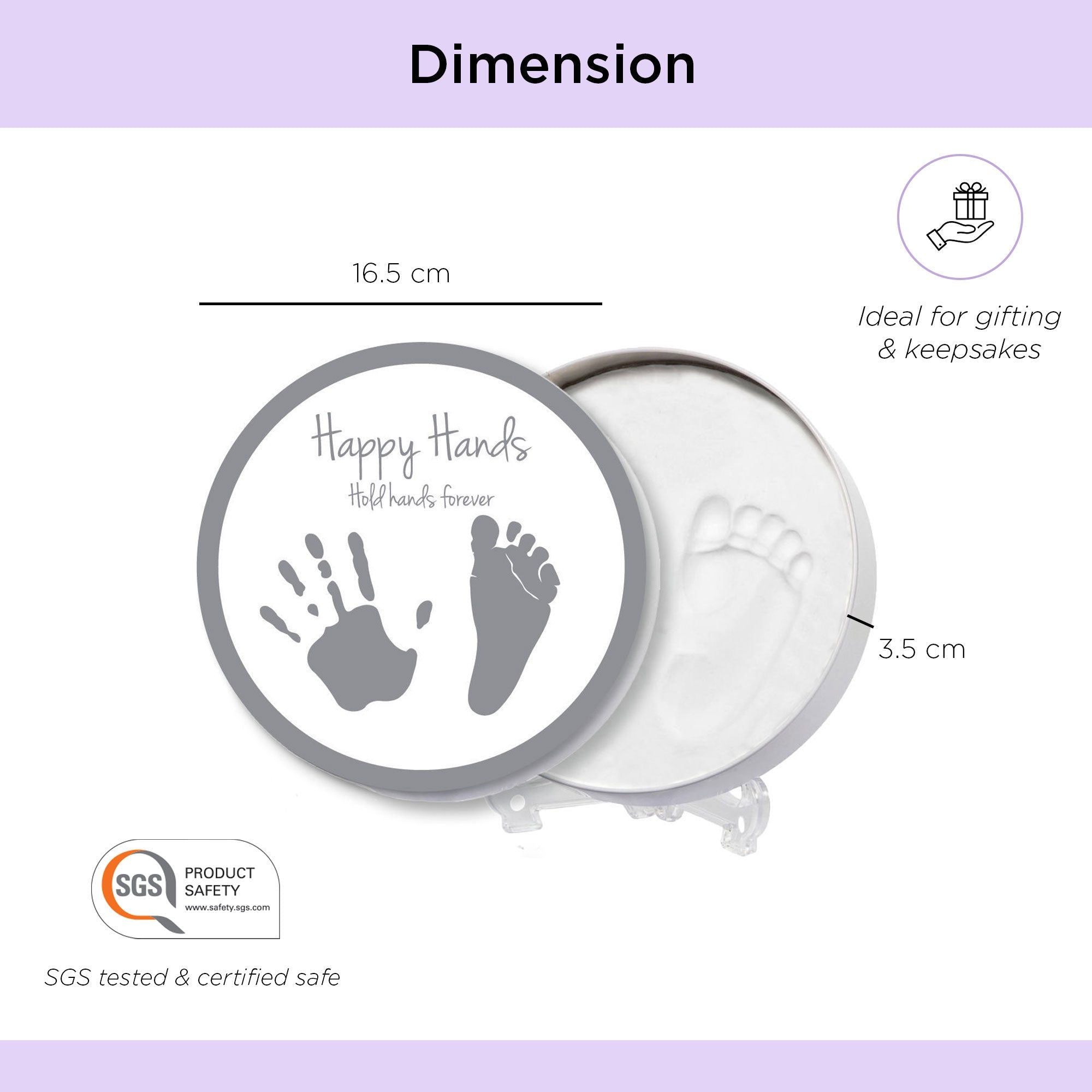 Happy Hands 2D Round shape tin