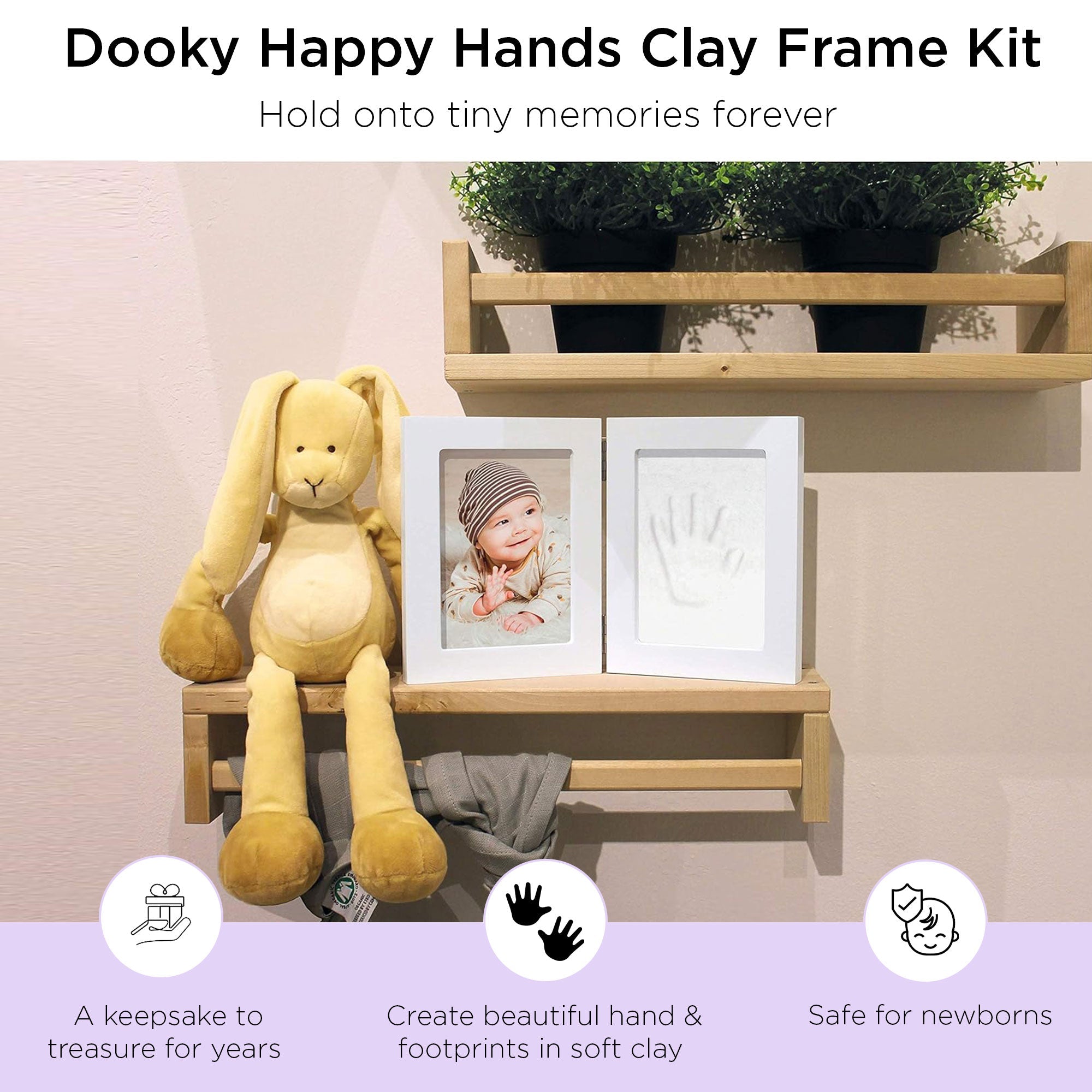 Happy Hand & Footprint Clay Impression Frame