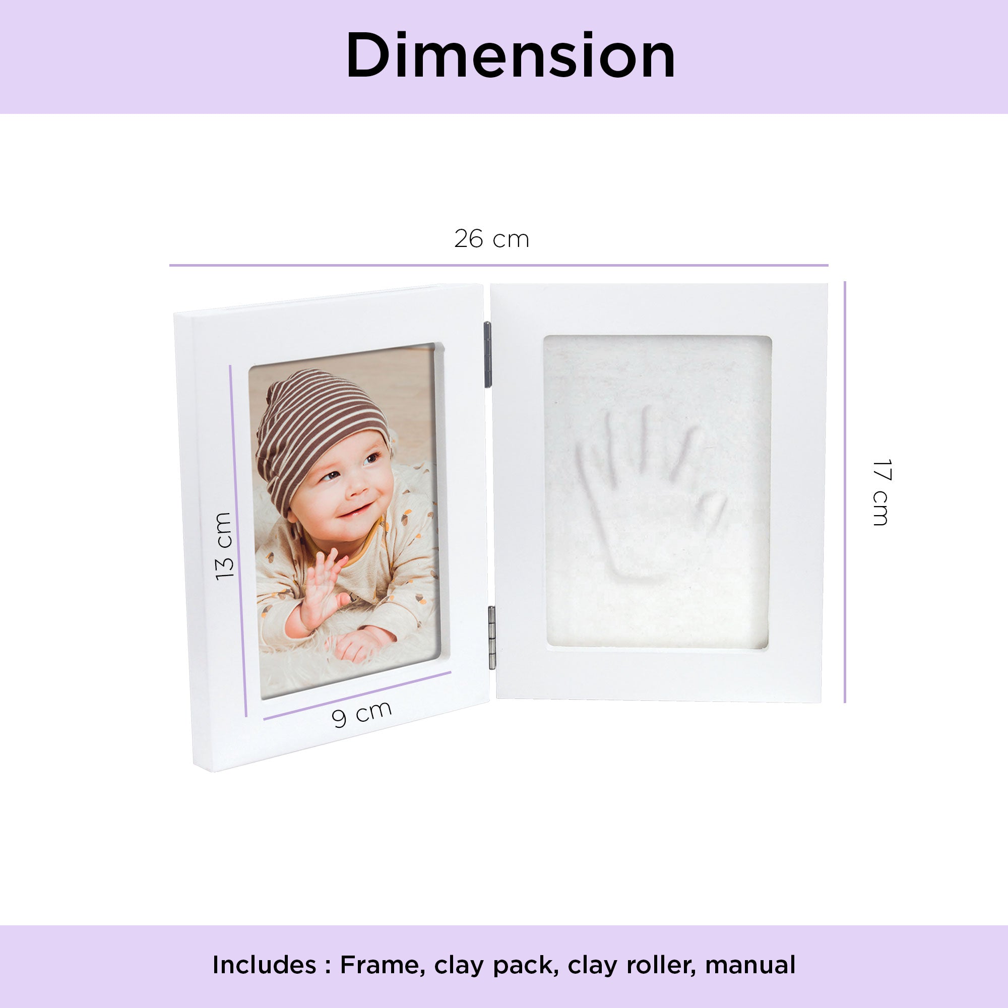 Happy Hand & Footprint Clay Impression Frame