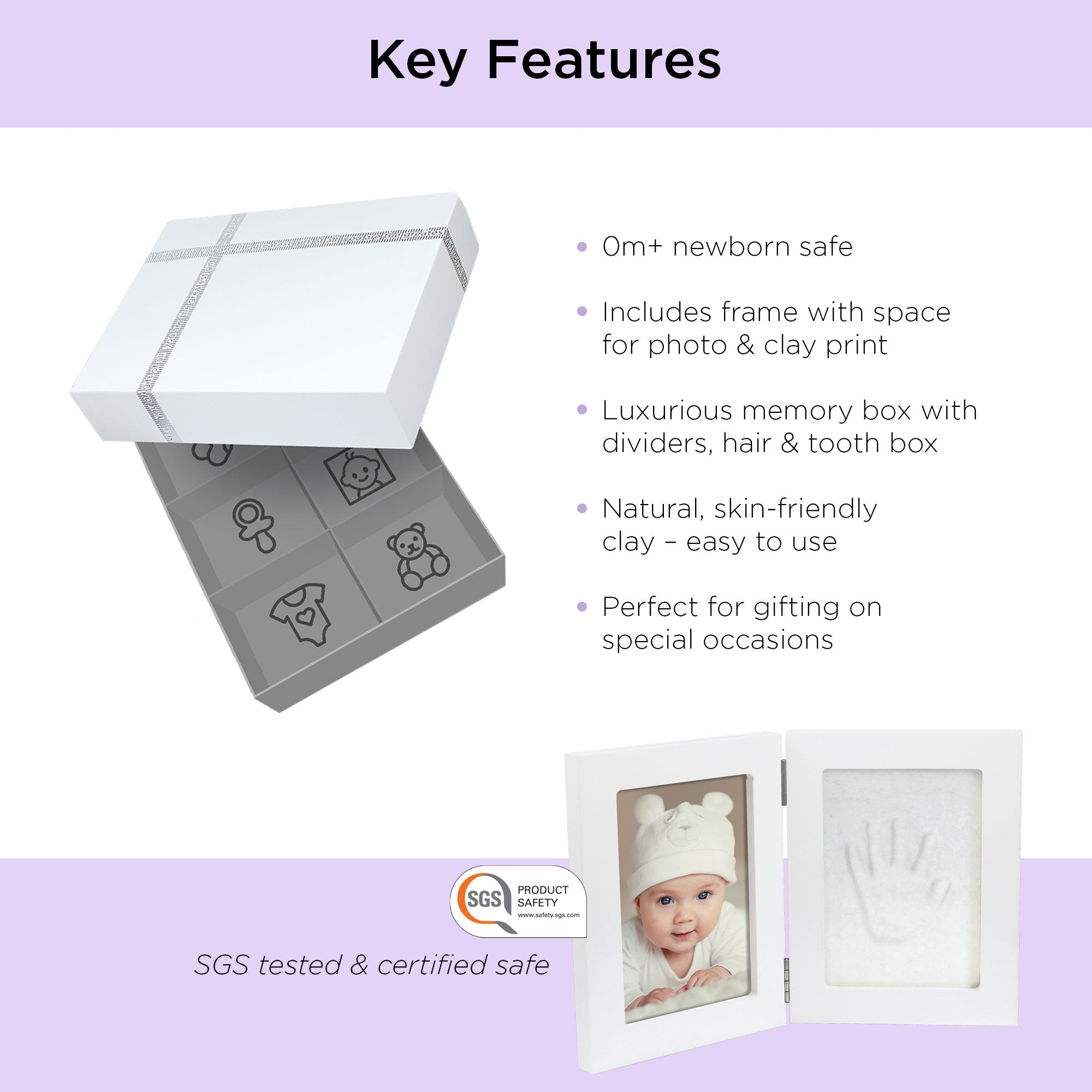Gift Set – Double Handprint Frame + Memory Box