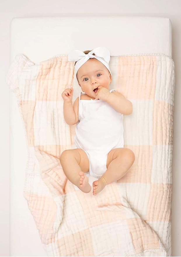 Abracadabra Organic Muslin Patchwork Blanket Pink