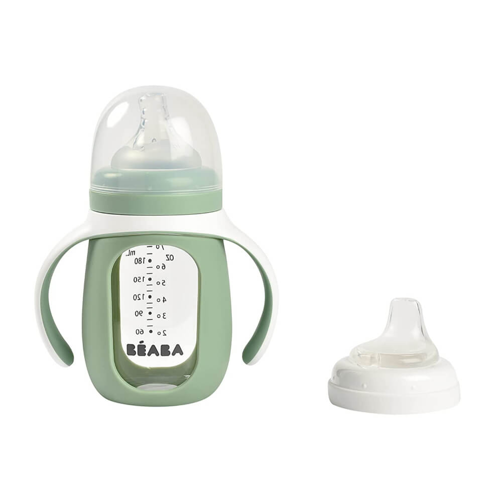 Beaba 2 in 1 Glass Bottle With Sleeve - 210 ml