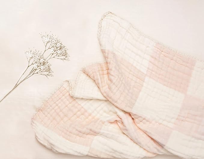 Abracadabra Organic Muslin Patchwork Blanket Pink
