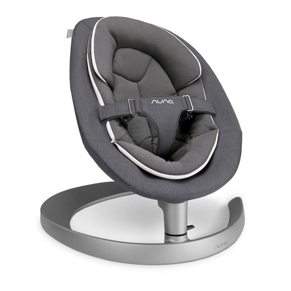 Nuna Leaf Grow Baby Bouncer|Sleek Design|Rock Solid Base with Motion Lock|3 Ergonomic Recline Positions|New Born to 60 kg - Granite