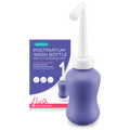 Lansinoh Post-Birth Perineal Wash Bottle - Angled Spout Upside Down Squeeze Bottle, Recovery Intimate Postpartum Care, Travel Wash Pump, Travel Bag Included (360ml)