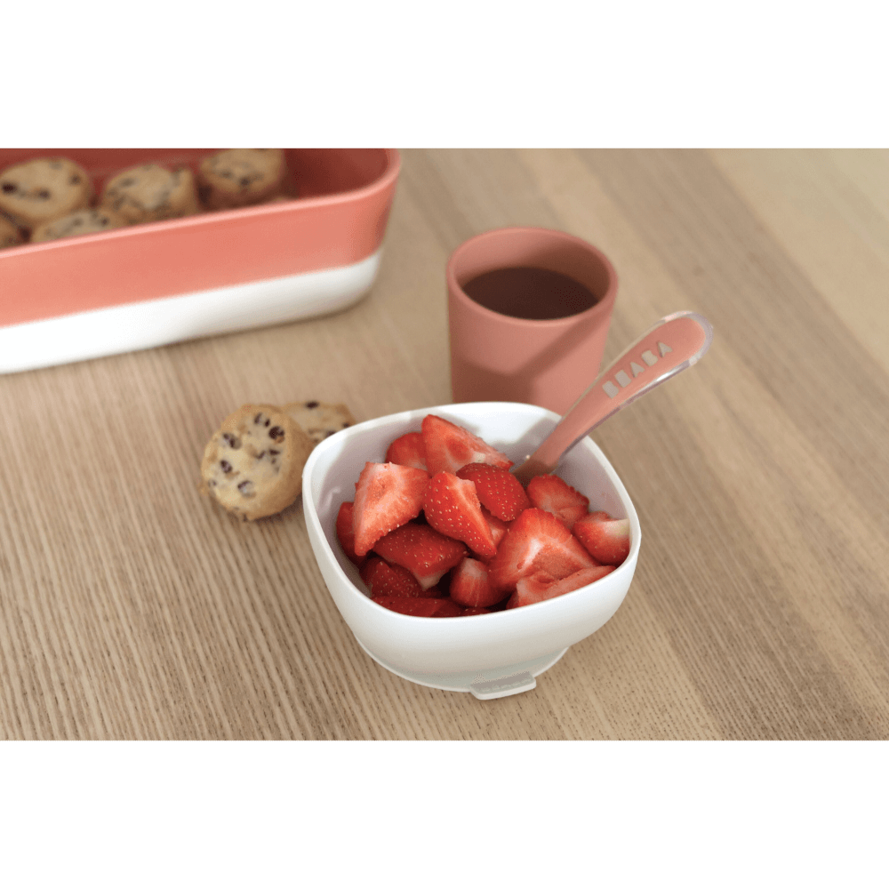 Beaba Silicone 4 Piece Baby Meal Set – Suction Plate, Suction Bowl, Anti-Slip Cup & 2nd Stage Spoon, Non-Slip, Unbreakable, Easy to Clean, BPA-Free Baby Feeding Set for Mess-Free Mealtime Essentials, 4M+