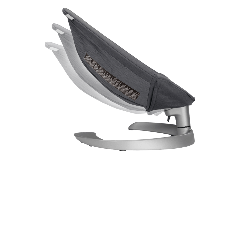 Nuna Leaf Grow Baby Bouncer|Sleek Design|Rock Solid Base with Motion Lock|3 Ergonomic Recline Positions|New Born to 60 kg - Granite