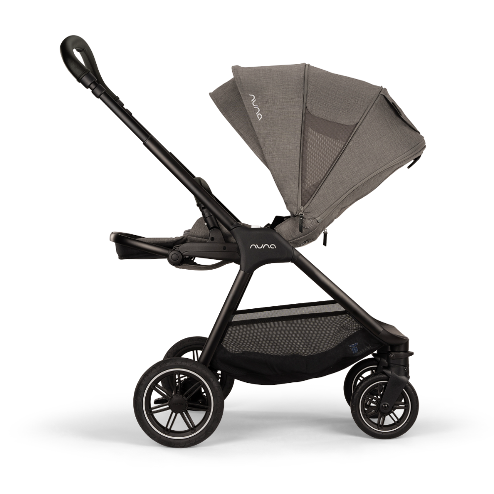 Nuna TRIV Next Reversible Seat Stroller with Flat Recline|Height Adjustable Handle Bar|All Terrain|All Wheel Suspension|One Hand Fold|Rain Cover & Post Adaptors|0 to 4Y (Upto 22Kg)-Granite
