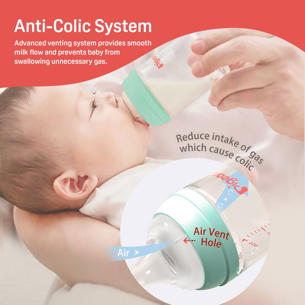 Glass Nursing Bottle with Softlatch Nipple 240ml