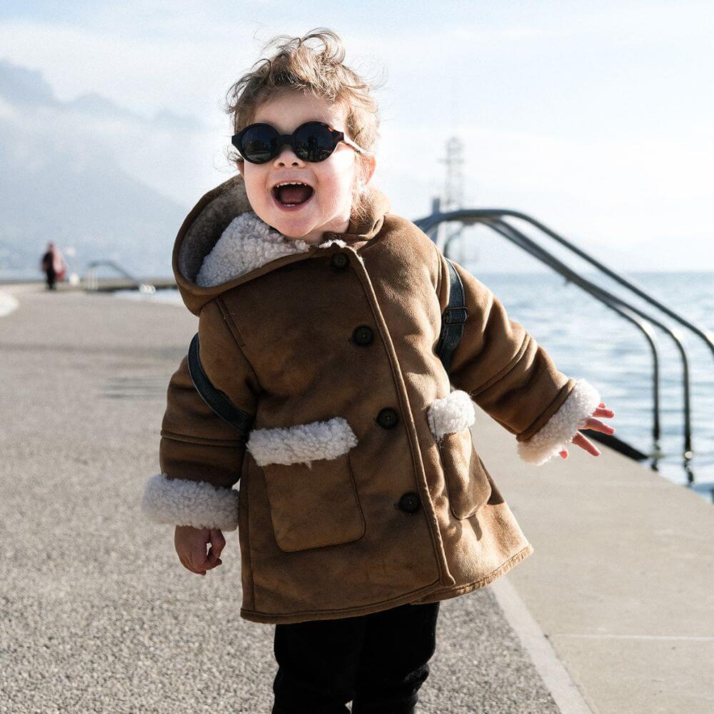 Beaba Kids Sunglasses - 9 months-4 years, Unbreakable Sunglasses for Kids, 100% UV Protection,Category 3 Sun Lens, Optimal Comfort, 360° Adjustable Ear Tips with Side Shields, 2-4 Years, Tortoise Shell