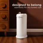 Ubbi Diaper Pail - Matte White, Fluted