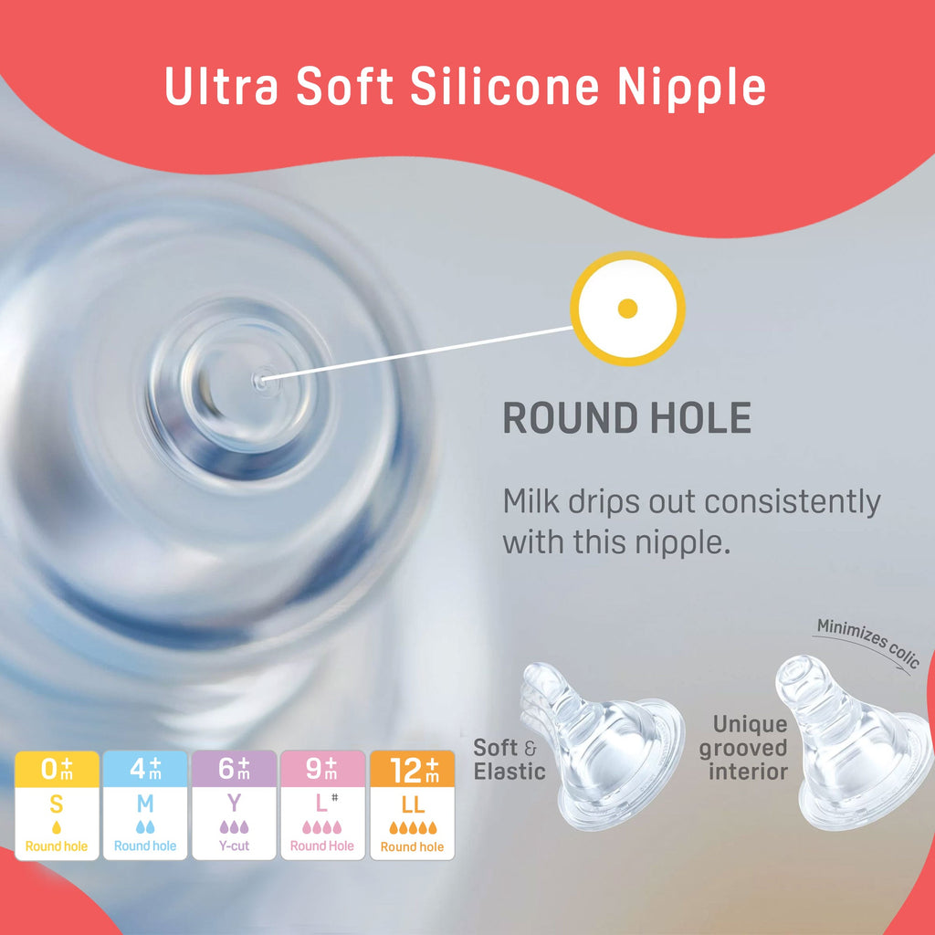 PERISTALTIC NURSING BOTTLE KPP 240ML NIPPLE L