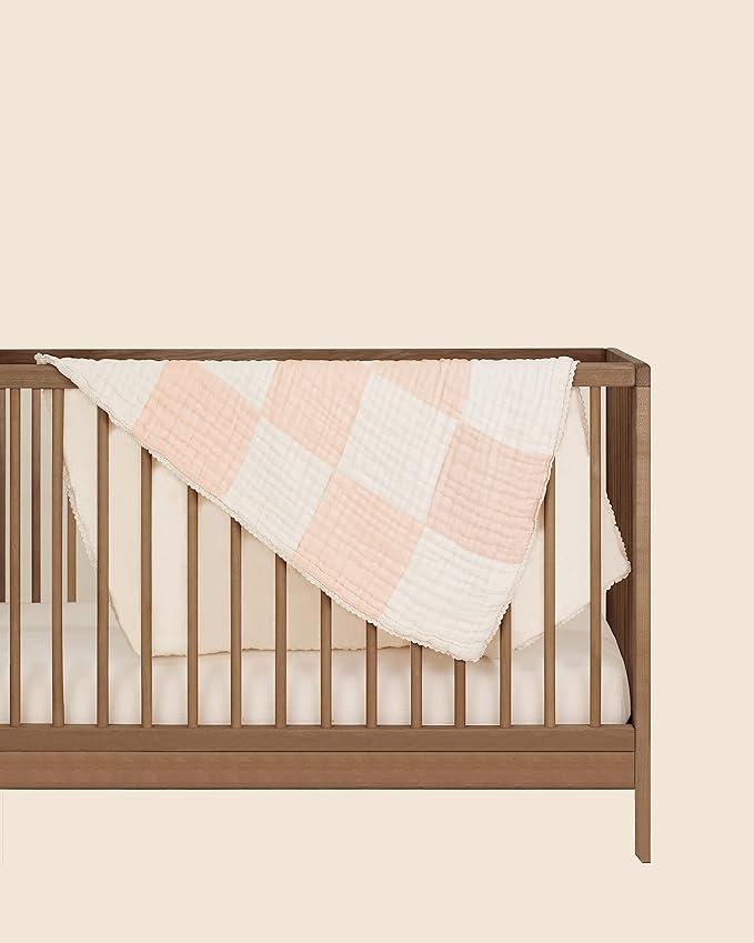 Abracadabra Organic Muslin Patchwork Blanket Pink