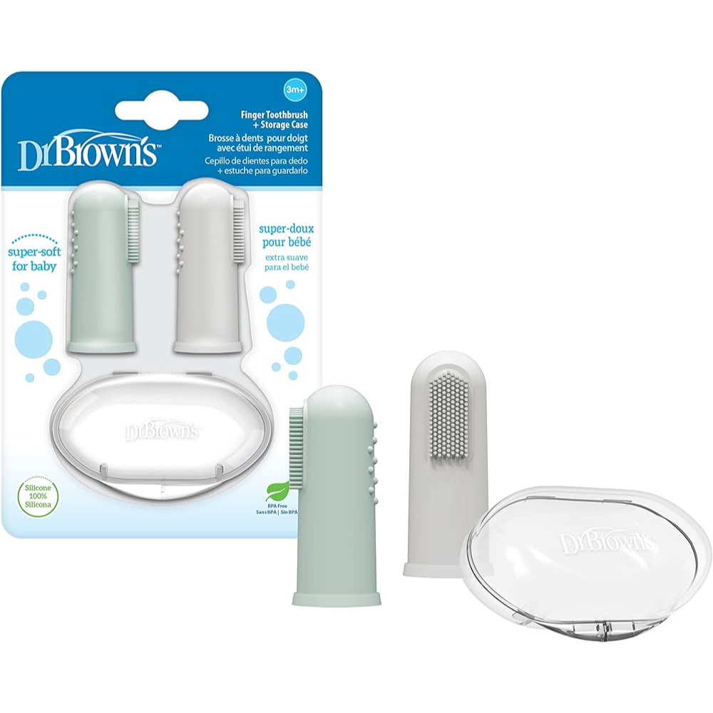 Dr. Brown's Dr. Browns Silicone Finger Toothbrush With Case - 2 Pack