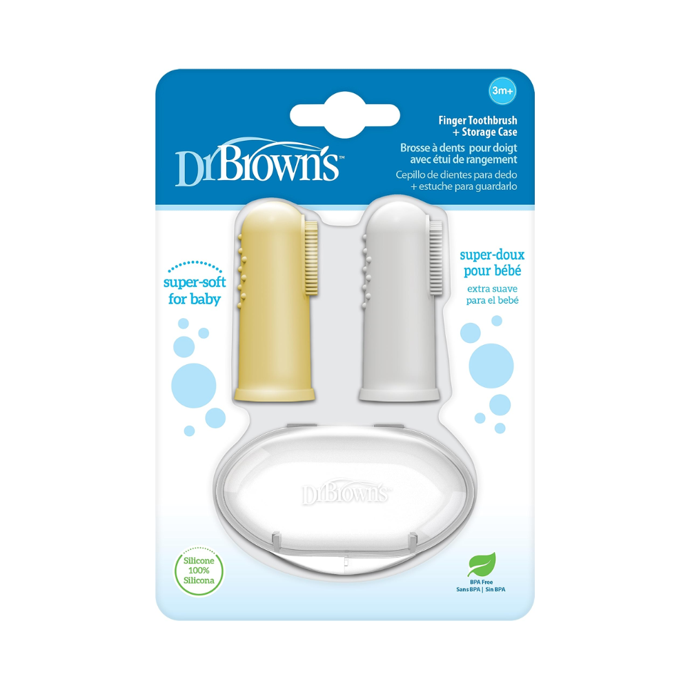 Dr. Brown's Dr. Browns Silicone Finger Toothbrush With Case - 2 Pack