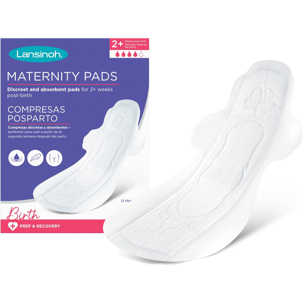 Lansinoh Extra Absorbent Premium Maternity Pads - After Delivery Pad for Urinary Incontinence & Heavy Flow, Postpartum & Overnight Flow, Post Pregnancy Bleeding