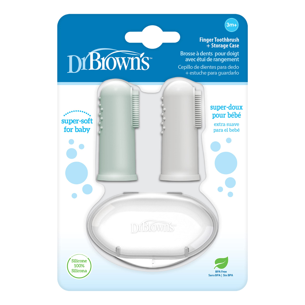 Dr. Brown's Dr. Browns Silicone Finger Toothbrush With Case - 2 Pack