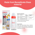 Glass Feeding Bottle 120ml with Add Nipple S