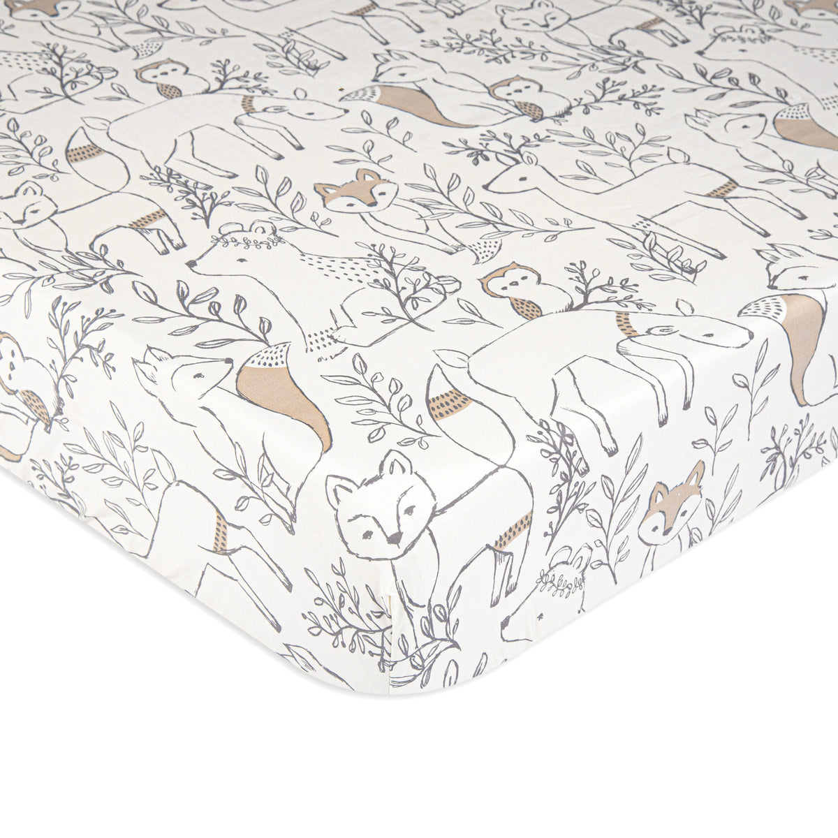 Crane Baby Crib Sheet - Ezra Woodland