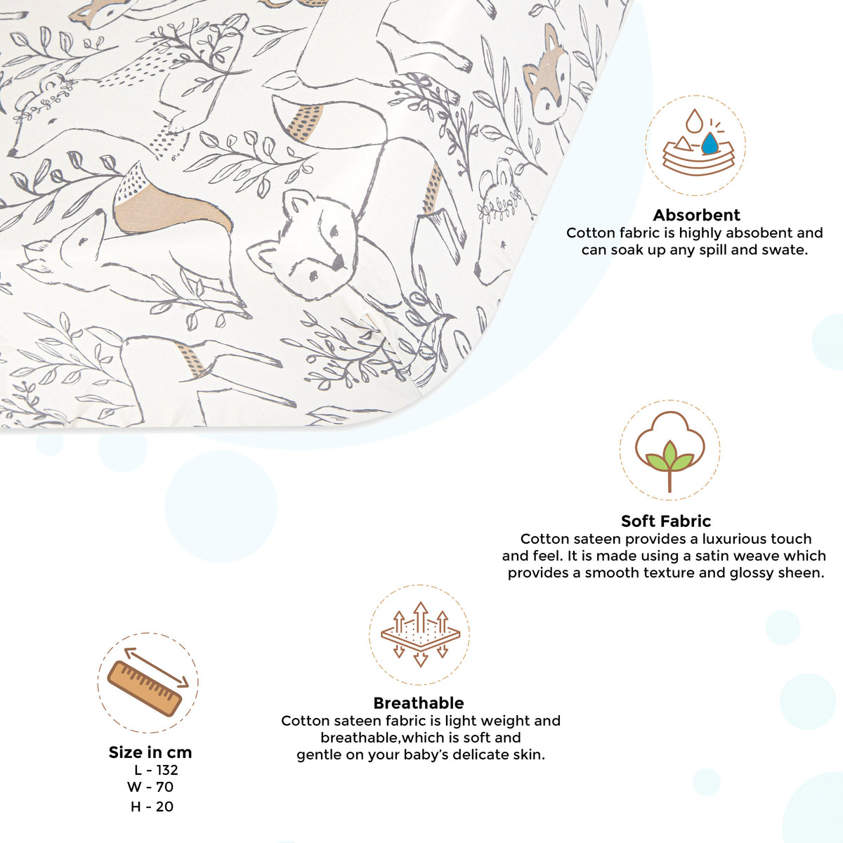 Crane Baby Crib Sheet - Ezra Woodland
