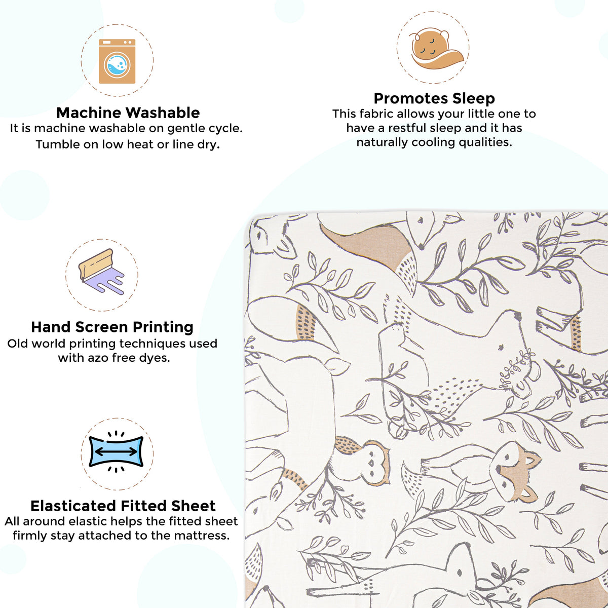 Crane Baby Crib Sheet - Ezra Woodland
