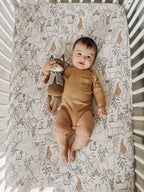 Crane Baby Crib Sheet - Ezra Woodland