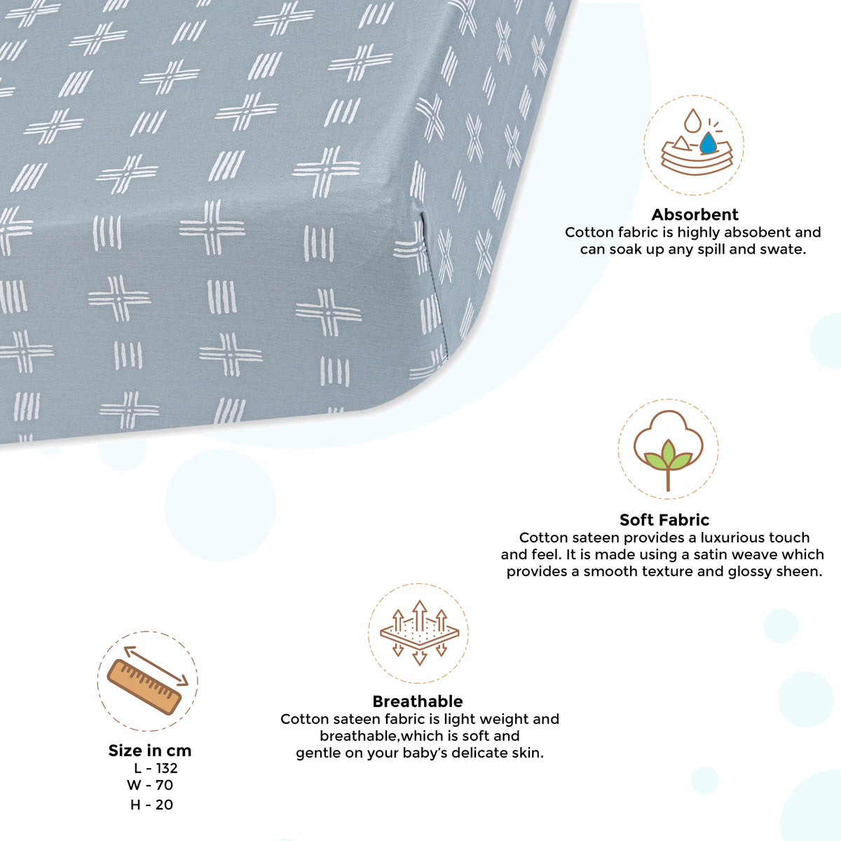 Crane Baby Crib Sheet - Ezra River Dash