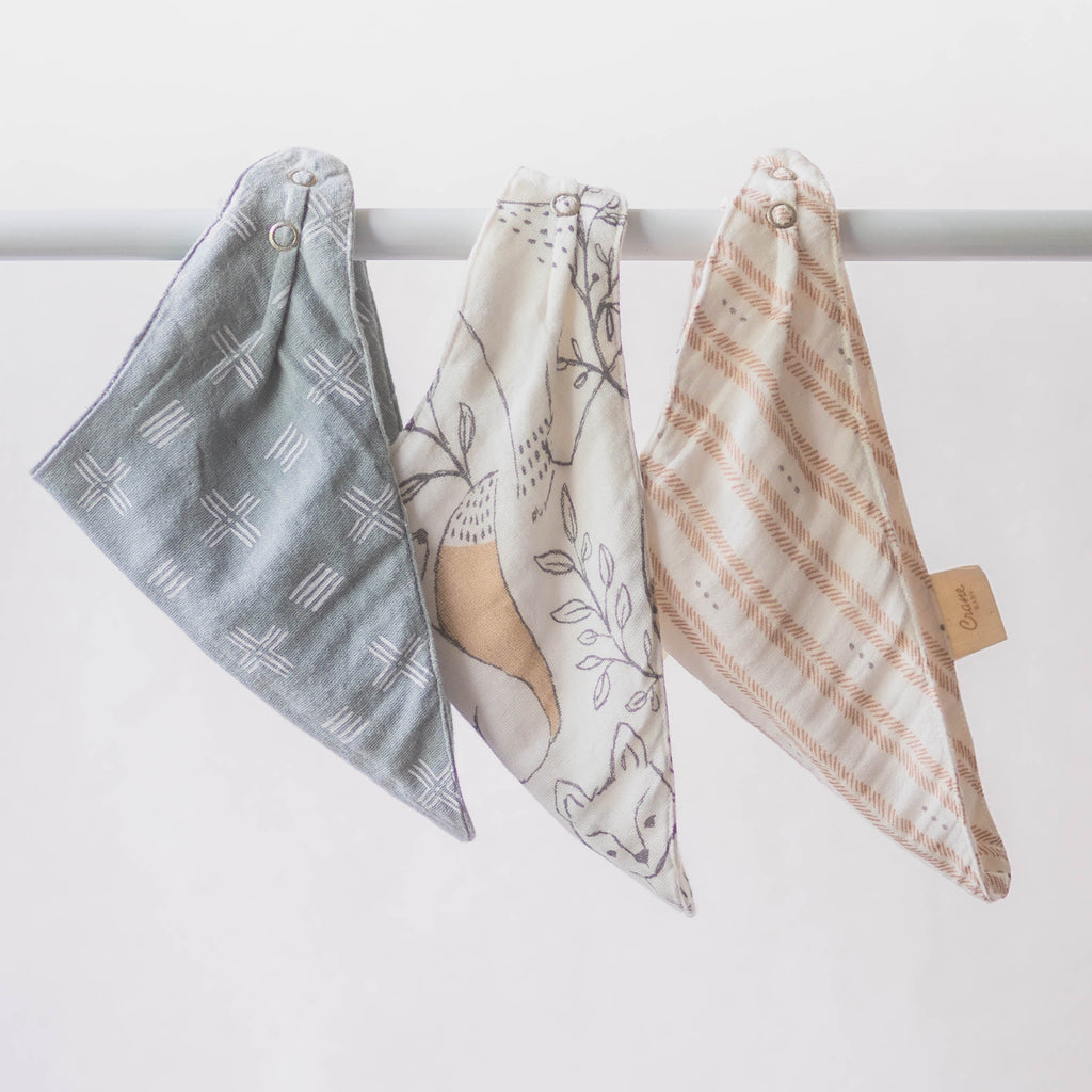 Crane Baby Bandana Bib Set - Ezra Animal
