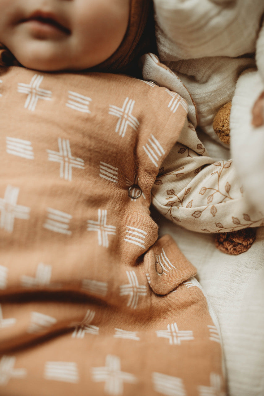 Crane Baby Sleeping Bag - Ezra Copper Dash (Muslin 0-9mo.)