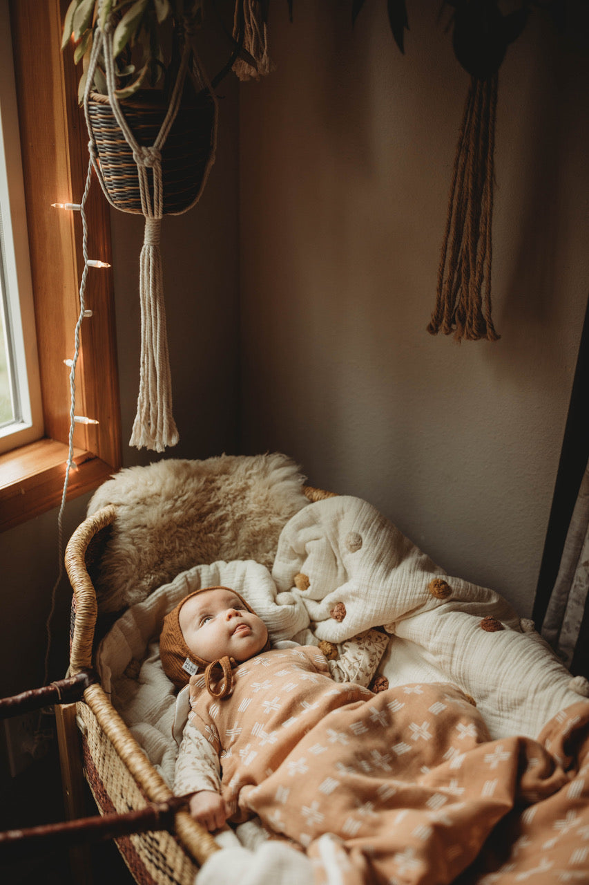 Crane Baby Sleeping Bag - Ezra Copper Dash (Muslin 0-9mo.)