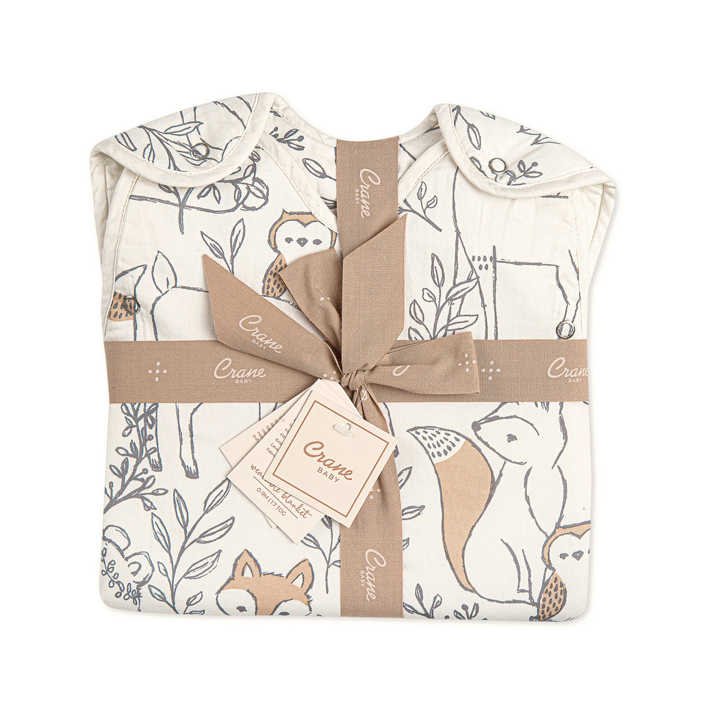 Crane Baby Sleeping Bag - Ezra Animal (Cotton Sateen 0-9mo.)