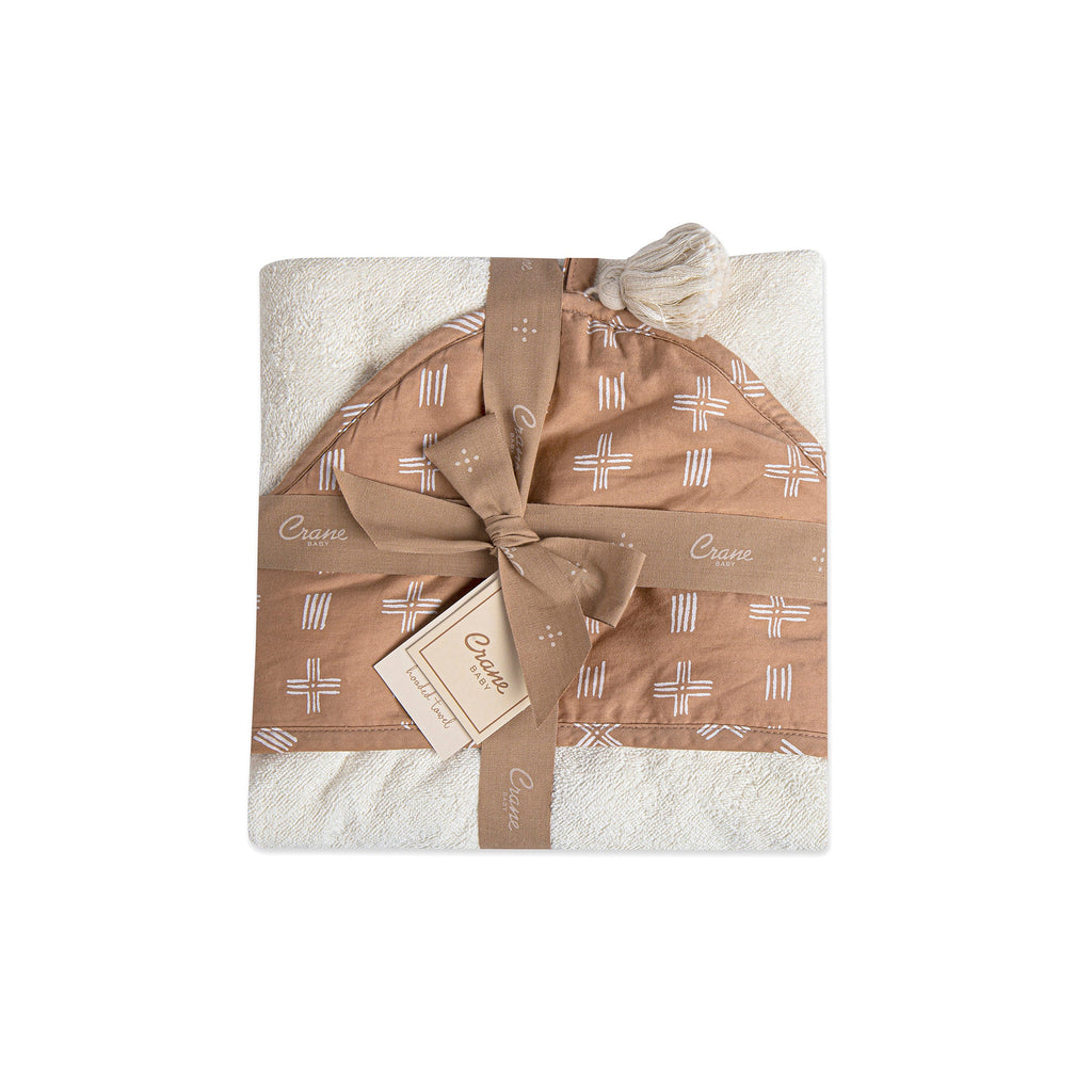 Crane Baby Hooded Towel - Ezra Copper Dash