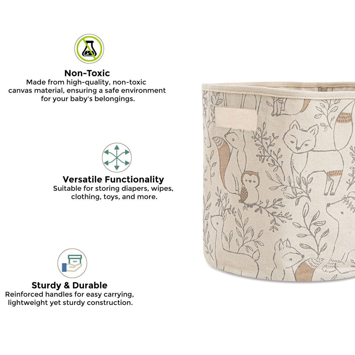 Crane Baby Storage Bin - Ezra Animal