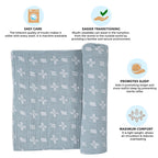 Crane Baby Single Swaddle Wrap - Ezra River Dash