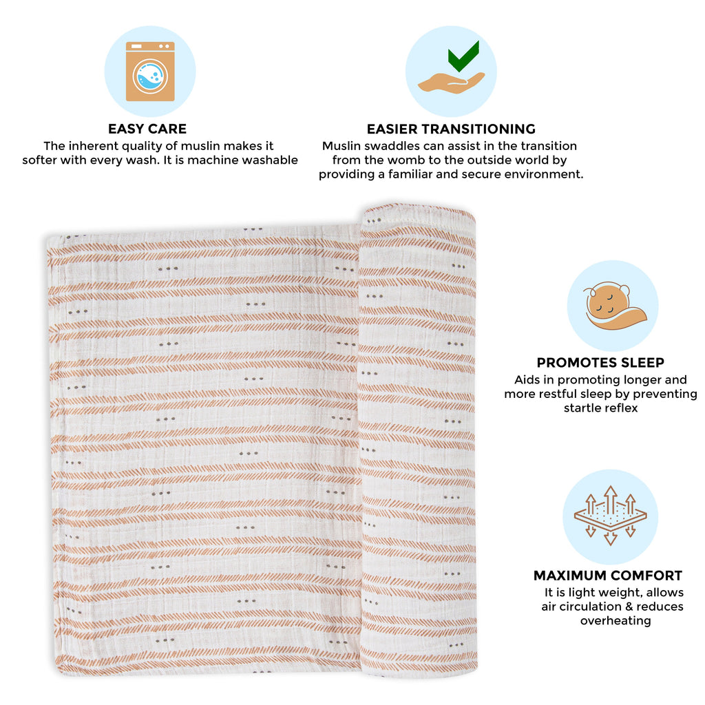 Crane Baby Single Swaddle Wrap - Ezra Herringbone