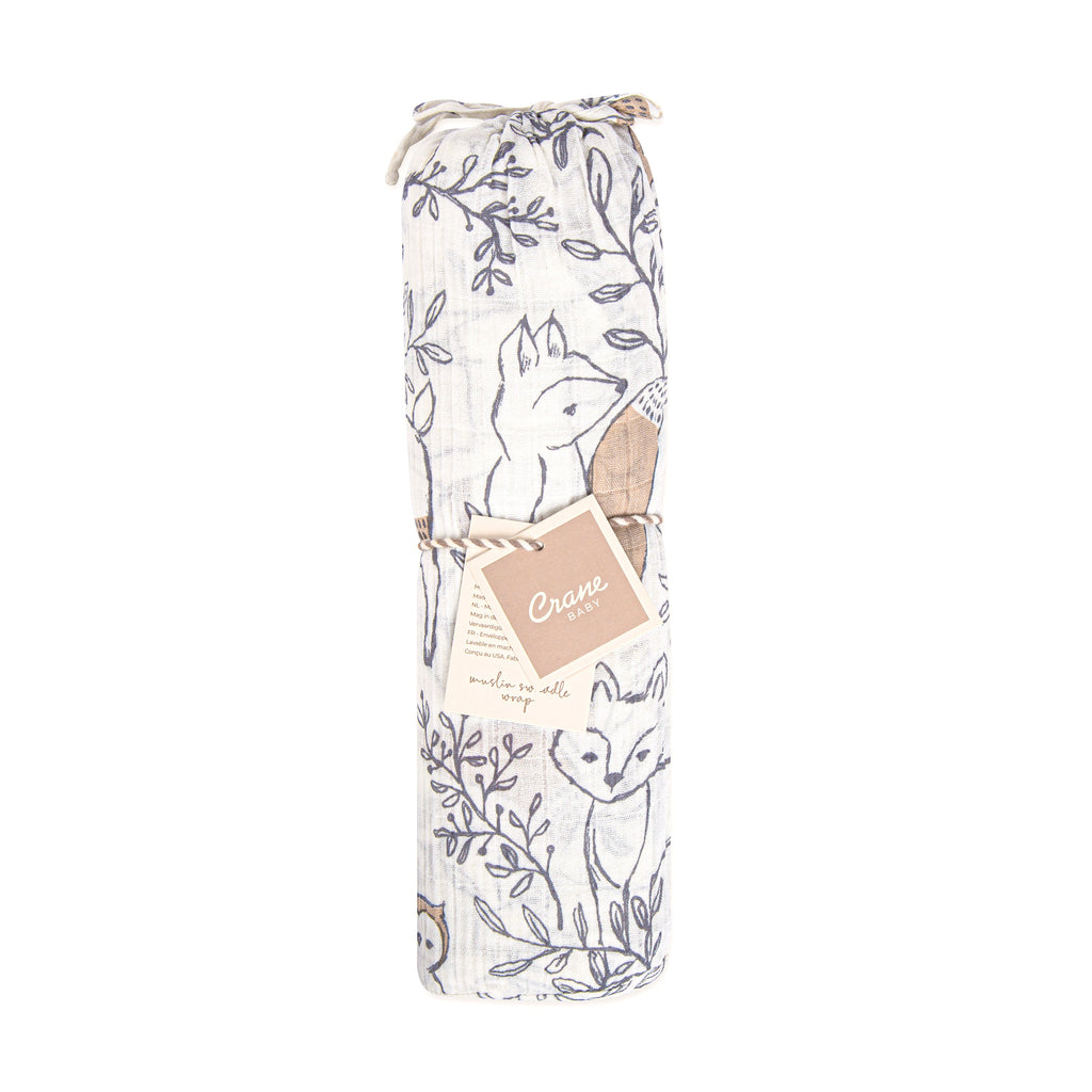 Crane Baby Single Swaddle Wrap - Ezra Animal