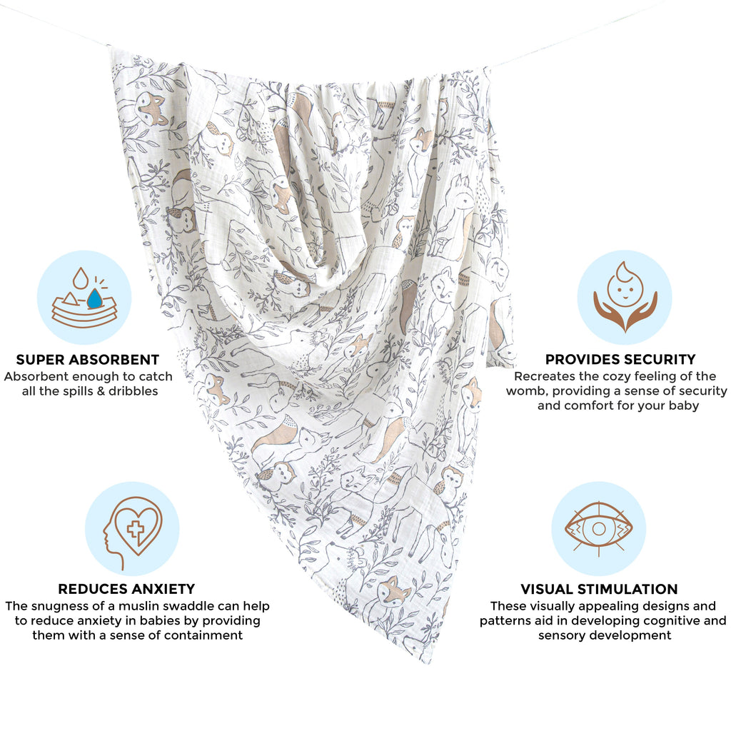 Crane Baby Single Swaddle Wrap - Ezra Animal