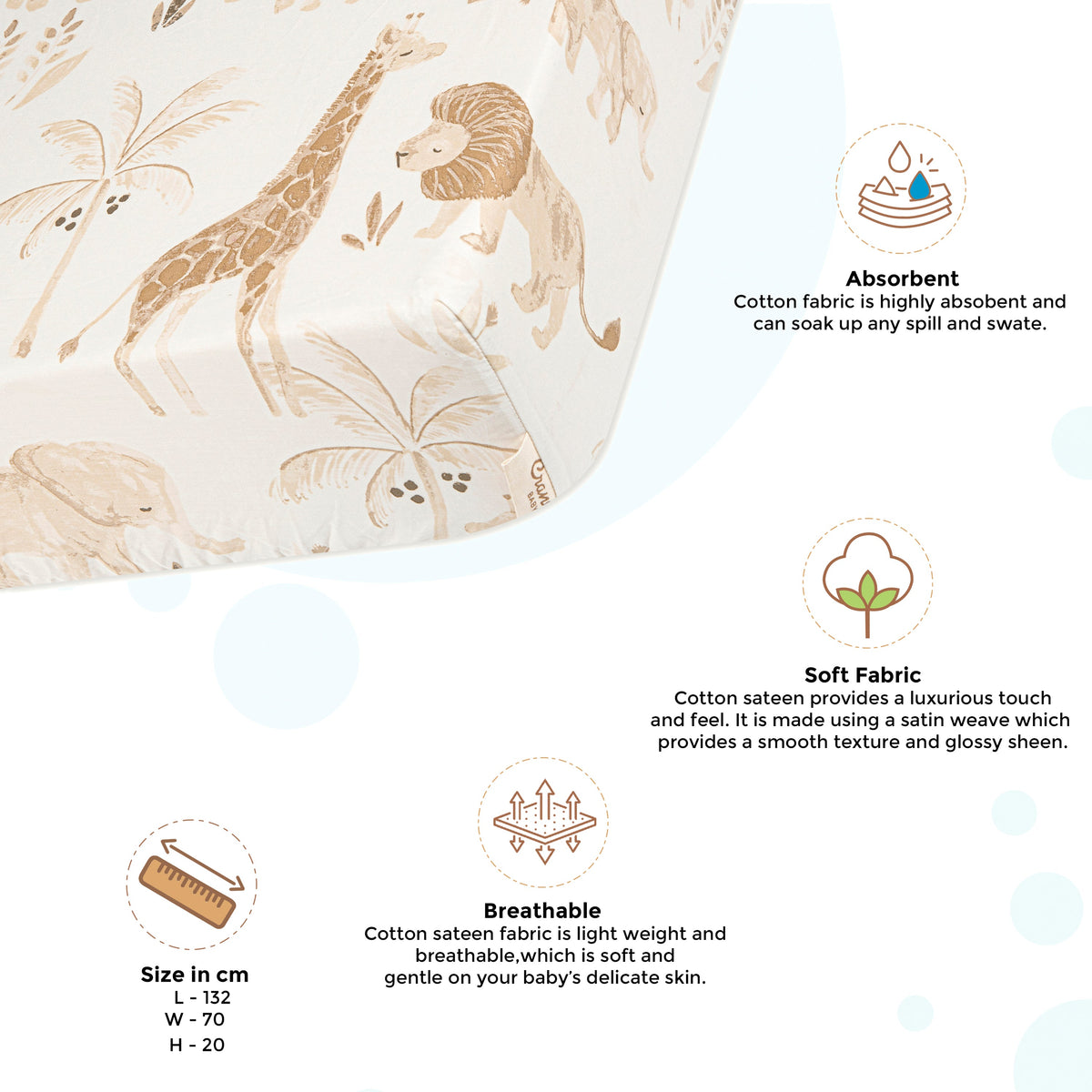 Crane Baby Crib Sheet - Kendi Animal